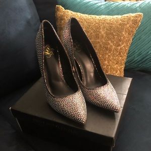 Rhinestone Glitter Pumps sz 9